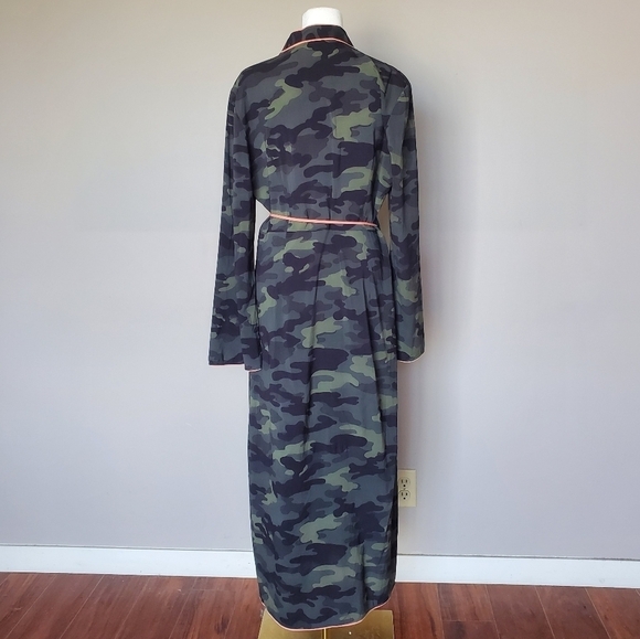 The Upside Beach Camo Kimono Wrap Dress Green Midi Maxi Length - Picture 9 of 10